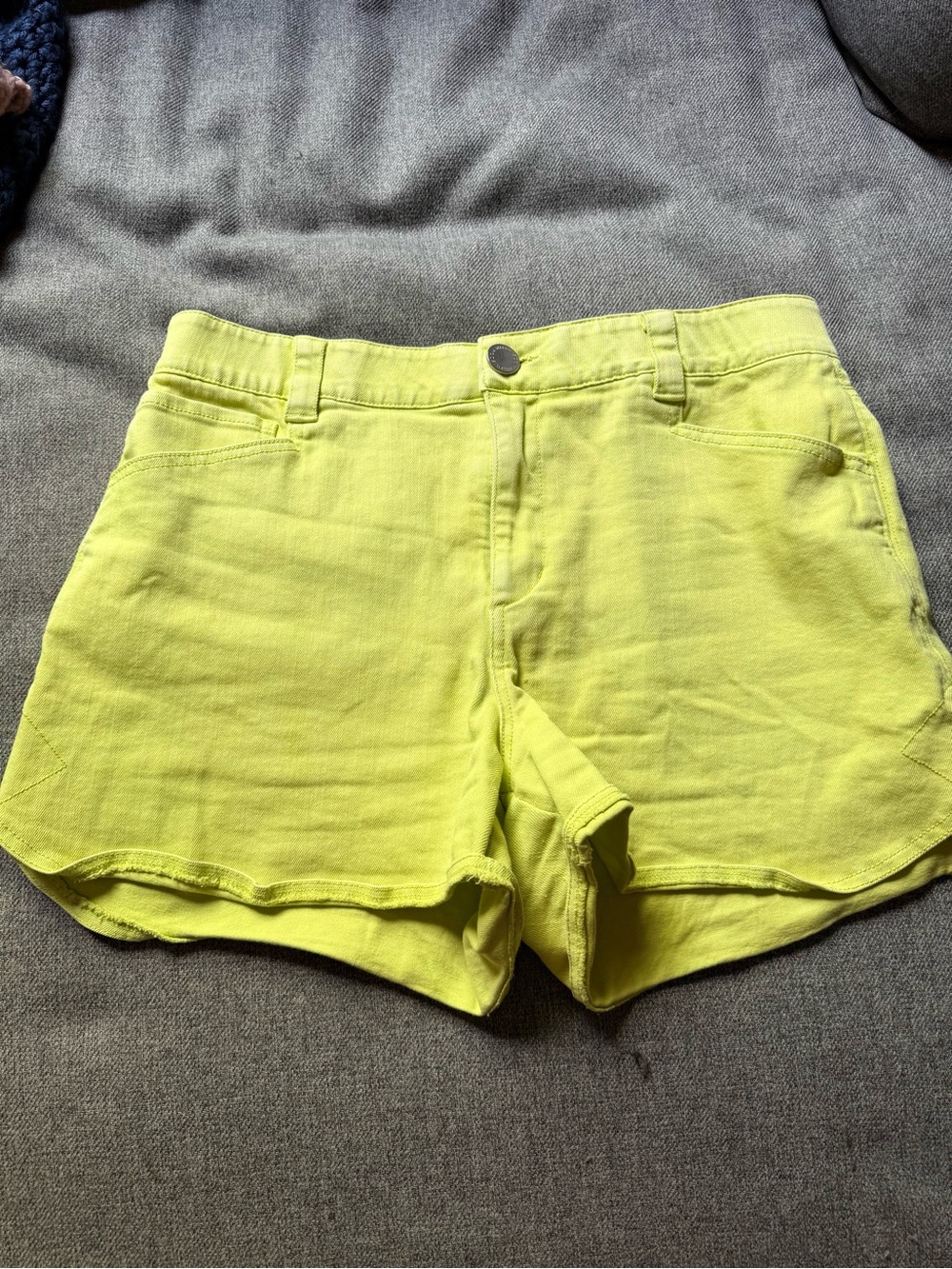 Wit & Wisdom Neon Yellow High-Waist Casual Shorts